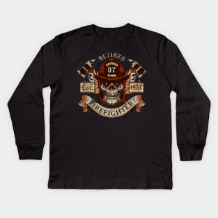 Retired Firefighter Kids Long Sleeve T-Shirt